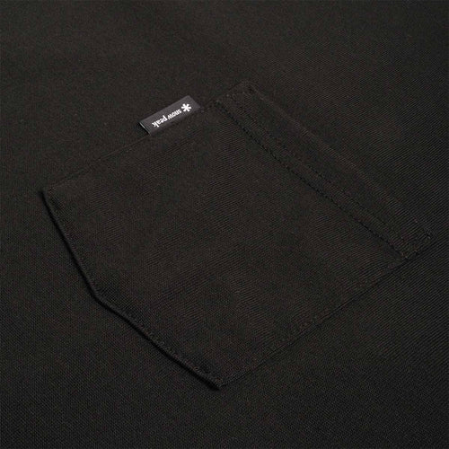 Chest pocket and woven Snow Peak label, black tee