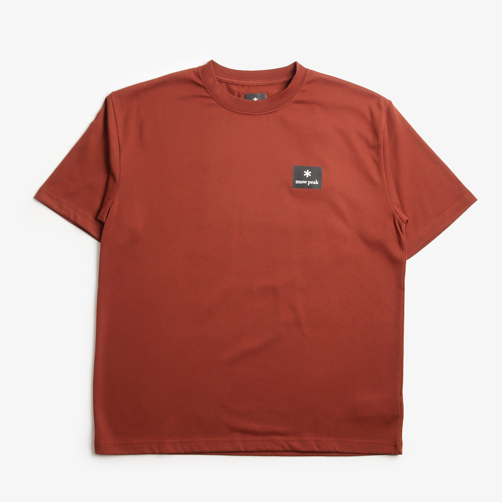 Snow Peak New Standard Square Logo T-Shirt, Light Brown, Detail Shot 1