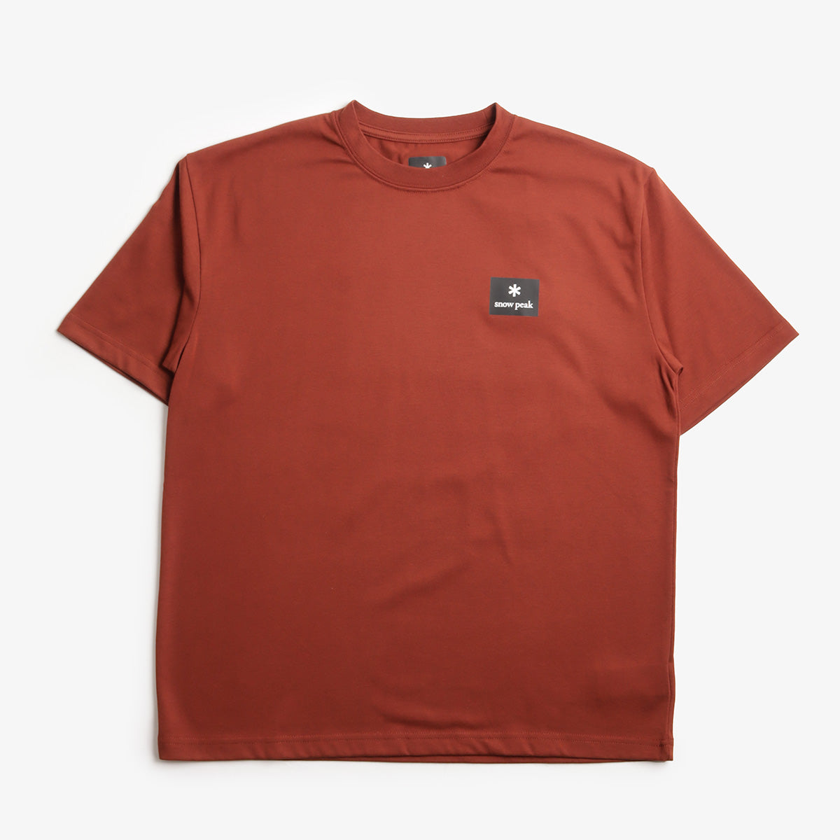 Snow Peak New Standard Square Logo T-Shirt, Light Brown, Detail Shot 1