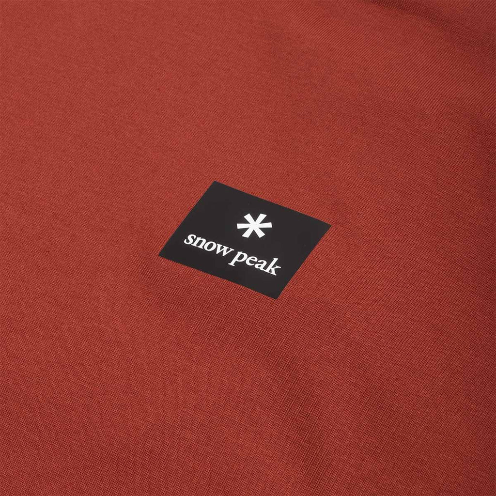 Snow Peak New Standard Square Logo T-Shirt, Light Brown, Detail Shot 3