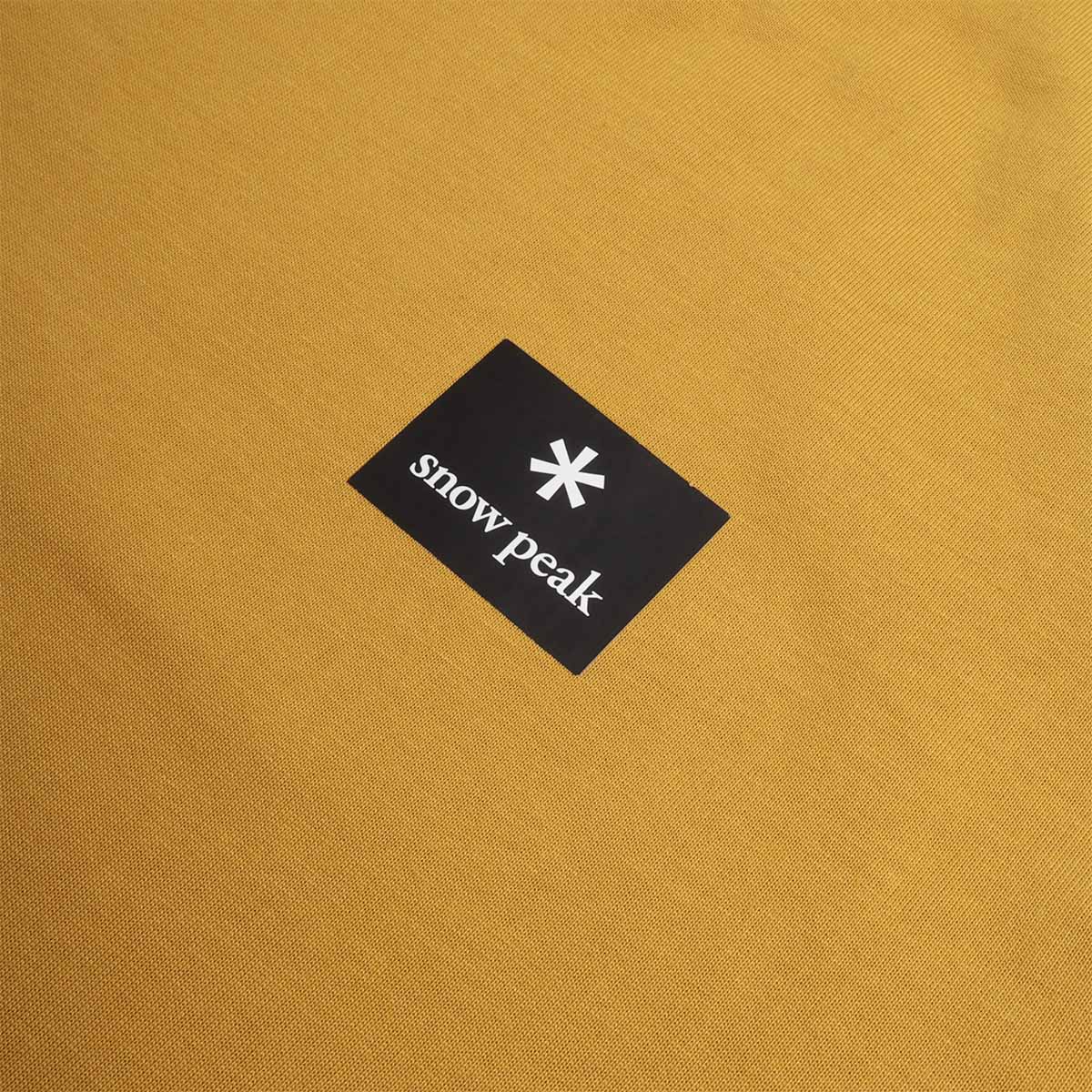 Snow Peak New Standard Square Logo T-Shirt, Yellow, Detail Shot 3