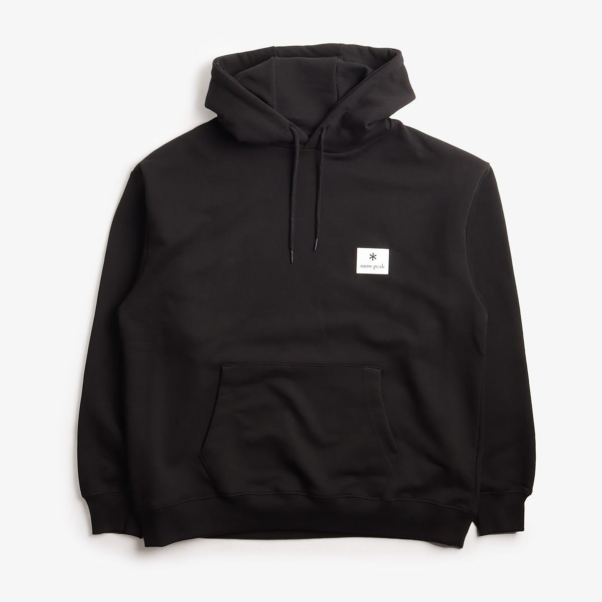 Snow Peak New Standard Square Logo Hoodie, Black, Detail Shot 1
