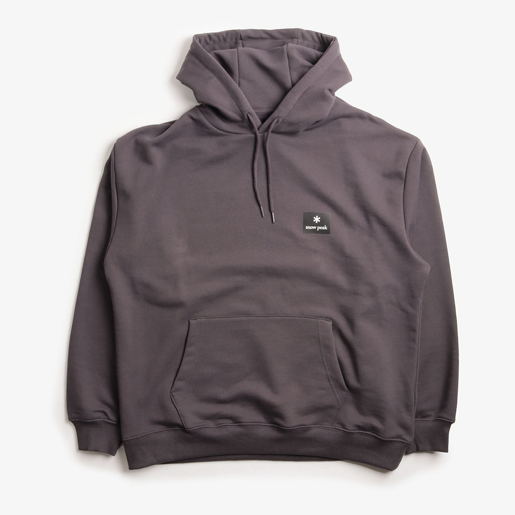 Snow Peak New Standard Square Logo Hoodie, Charcoal, Detail Shot 1