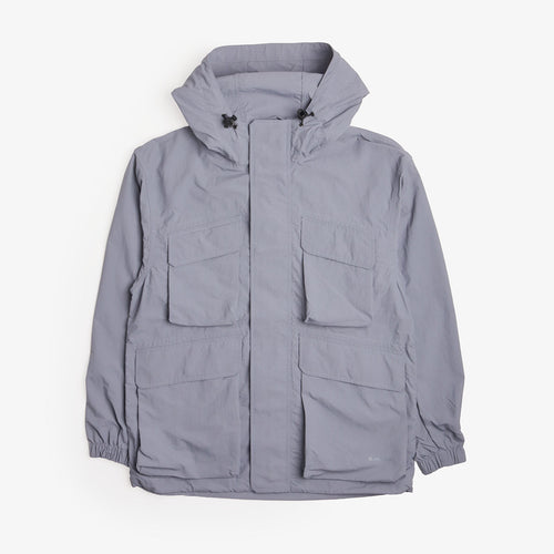 Snow Peak Nylon Double Rip Jacket in Light Blue, front view