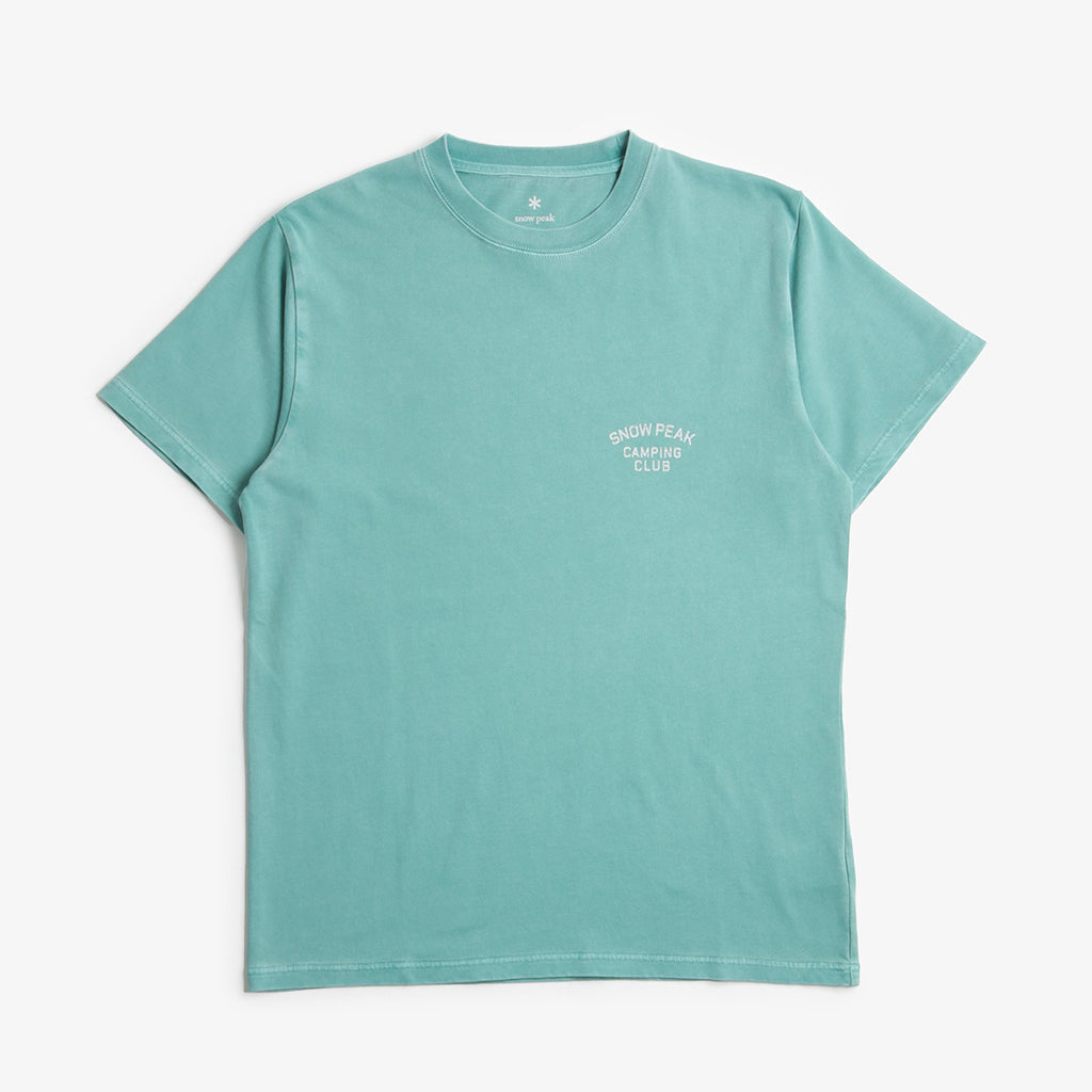 Snow Peak Recycled Cotton Dyed T-Shirt, Green, Detail Shot 2