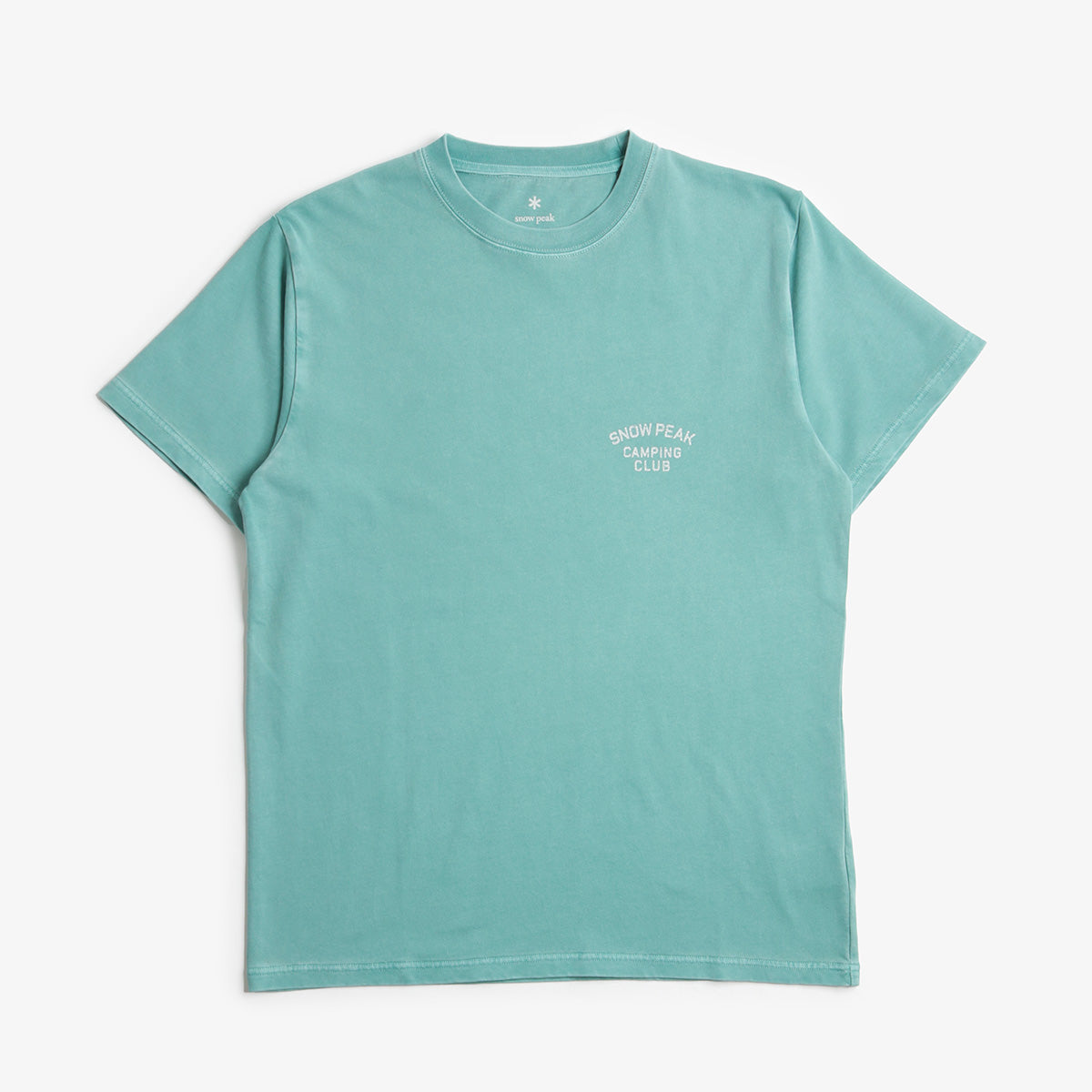 Snow Peak Recycled Cotton Dyed T-Shirt, Green, Detail Shot 2