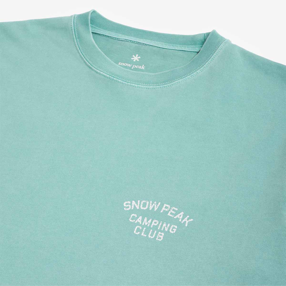 Snow Peak Recycled Cotton Dyed T-Shirt, Green, Detail Shot 3