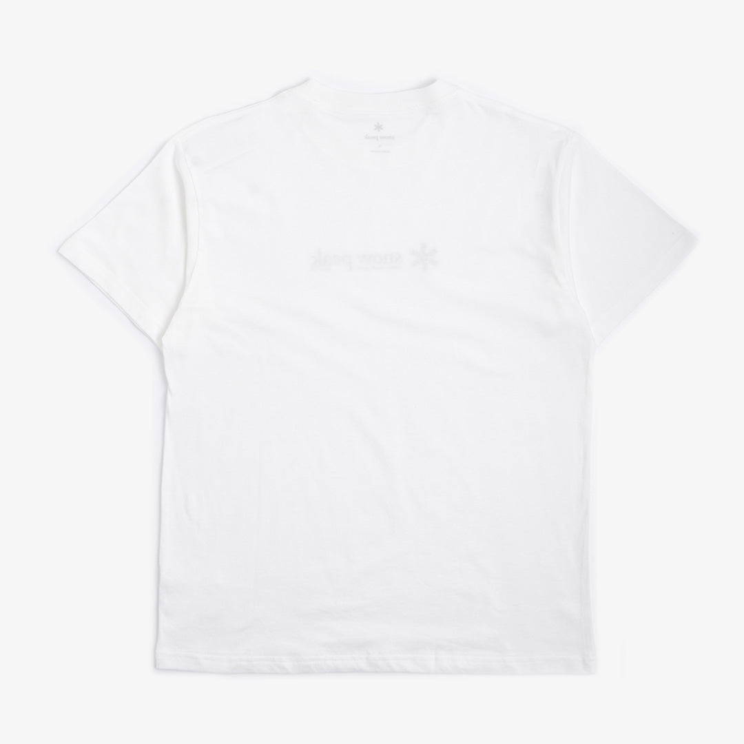 Snow Peak Soft Cotton Logo Short Sleeve T-Shirt, White, Detail Shot 2