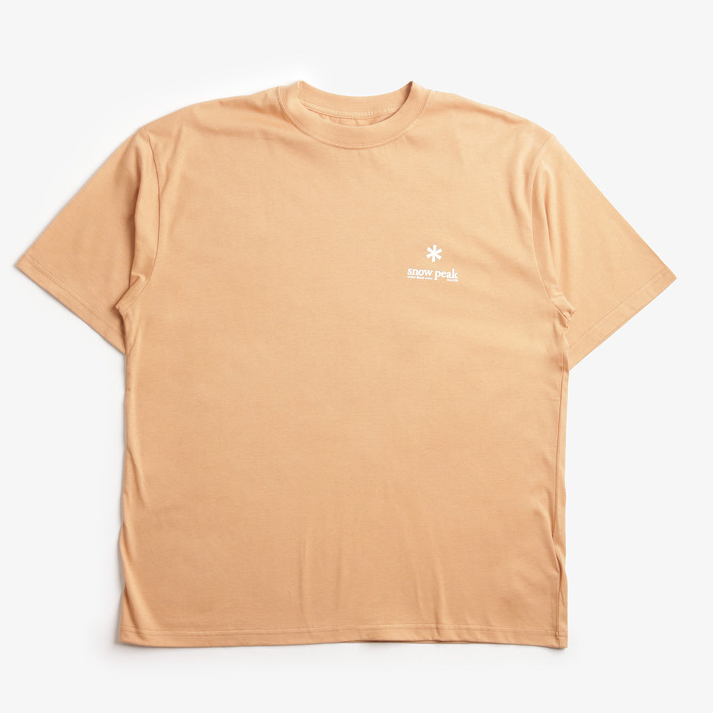 Snow Peak Soft Cotton Relaxed Logo T-Shirt, Orange, Detail Shot 1