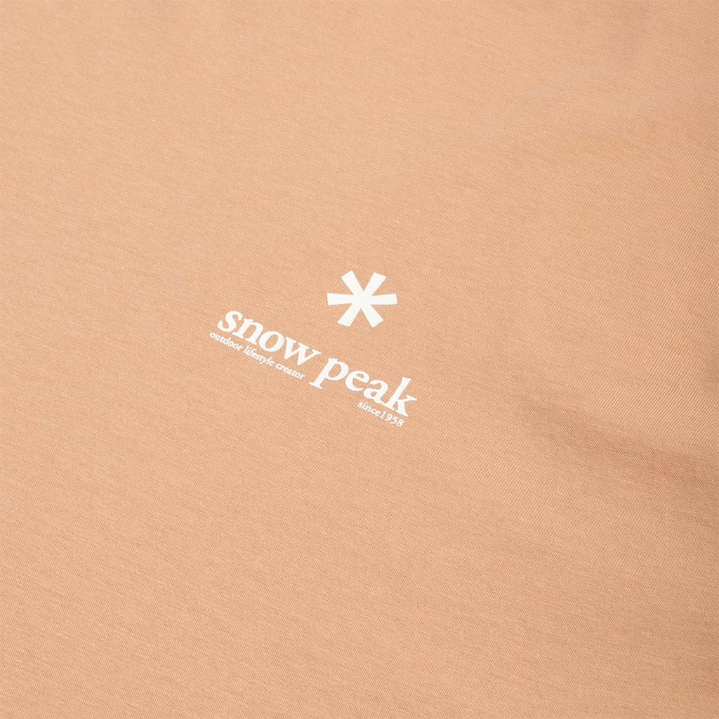 Snow Peak Soft Cotton Relaxed Logo T-Shirt, Orange, Detail Shot 2