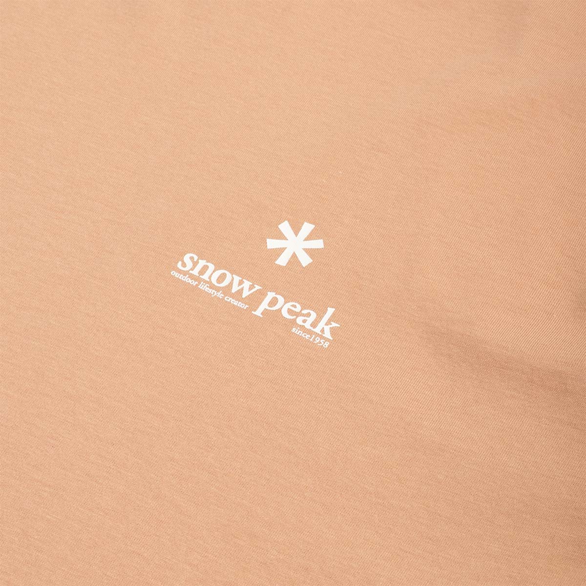 Snow Peak Soft Cotton Relaxed Logo T-Shirt, Orange, Detail Shot 2