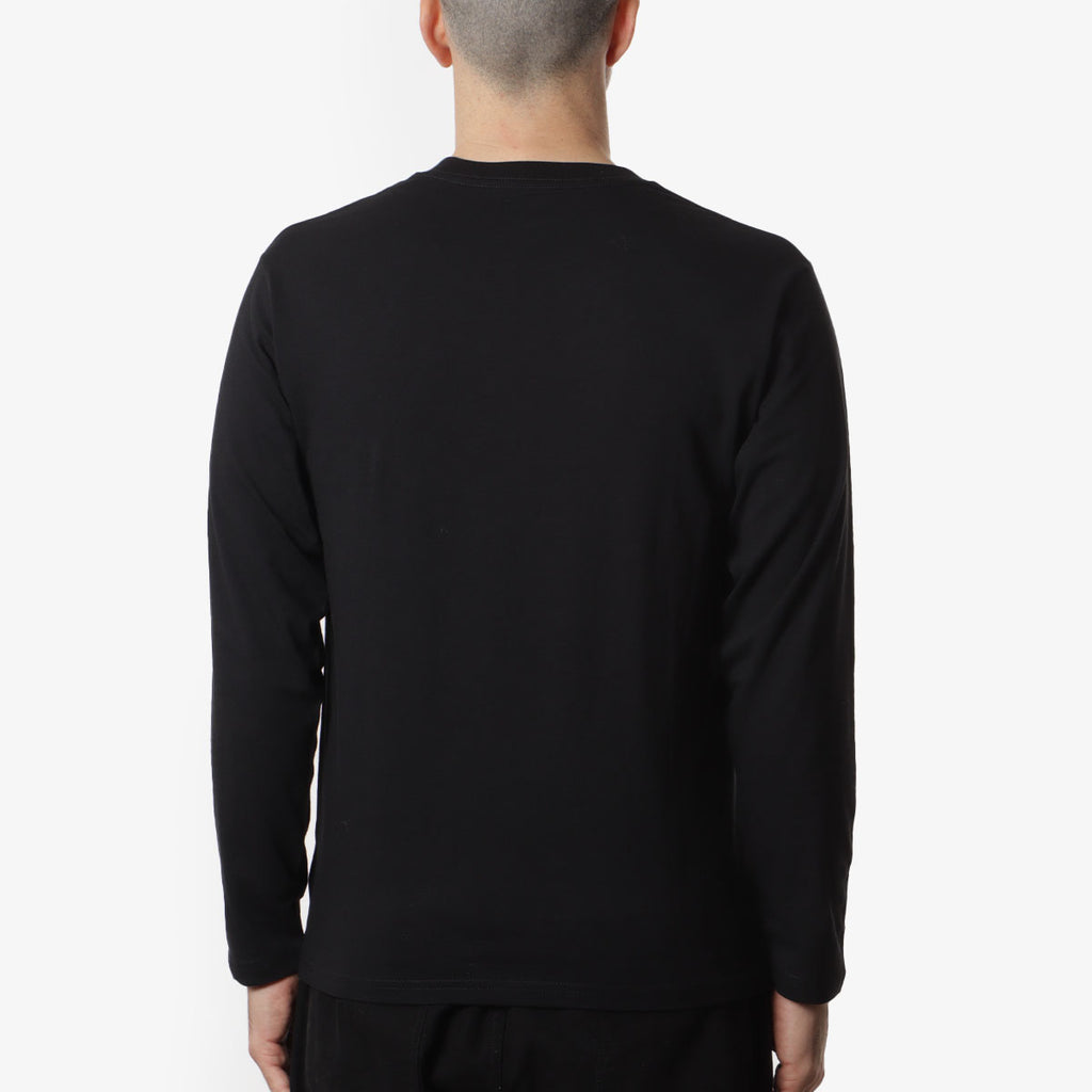 Snow Peak Soft Cotton Logo Long Sleeve T-Shirt, Black, Detail Shot 3