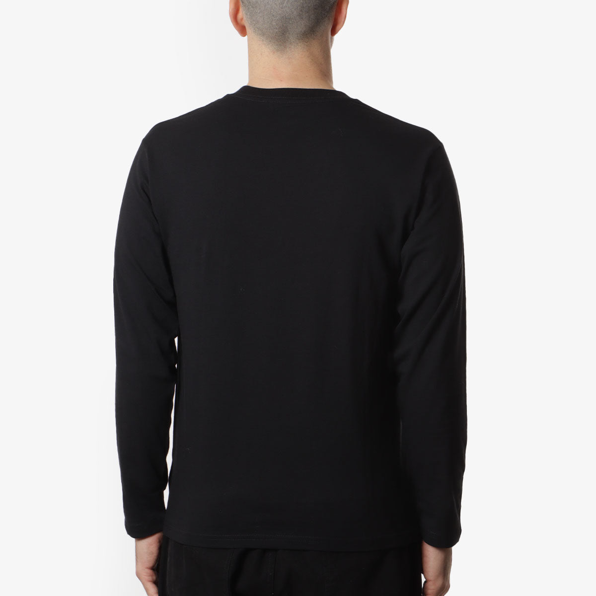 Snow Peak Soft Cotton Logo Long Sleeve T-Shirt, Black, Detail Shot 3