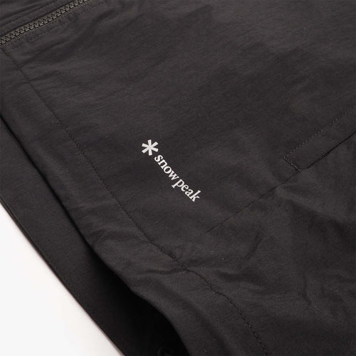 Nylon fabric and snow peak logo print, black parka