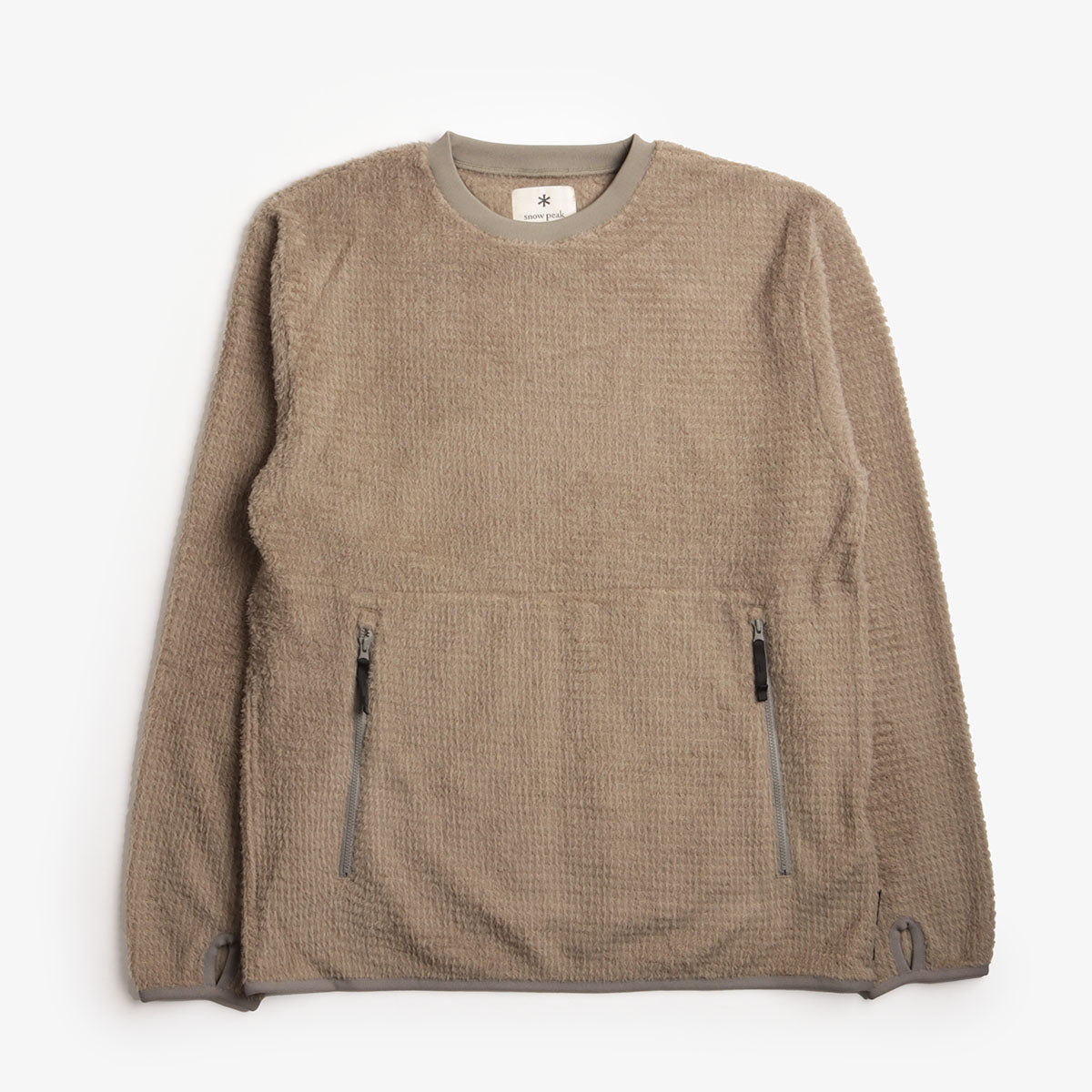 main Snow Peak Thermo Control Pullover, Grey, Detail Shot 1