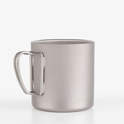 Snow Peak Ti-Double Wall 450 Mug, Titanium, Detail Shot 2