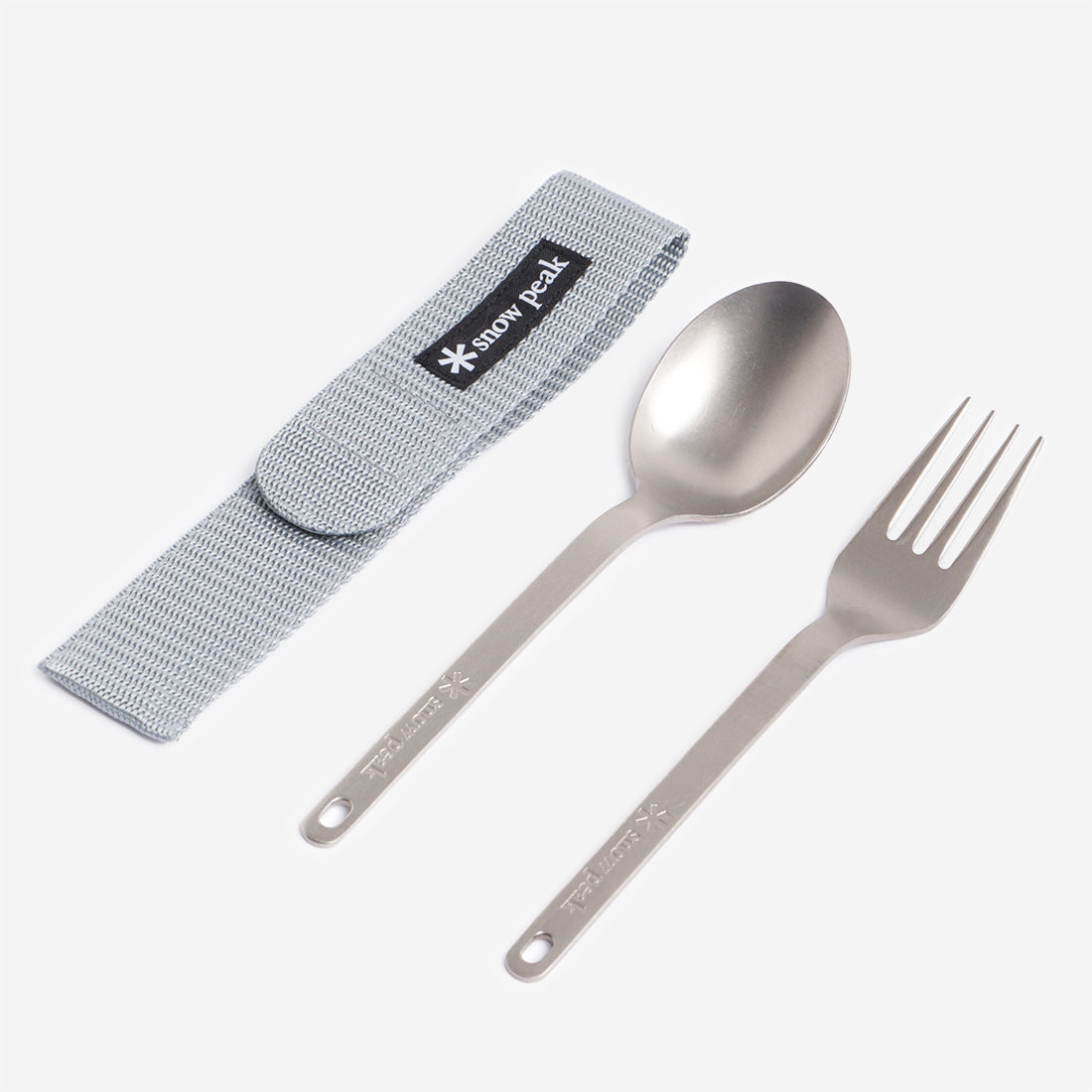 Snow Peak Titanium Fork & Spoon Set, Titanium, Detail Shot 4