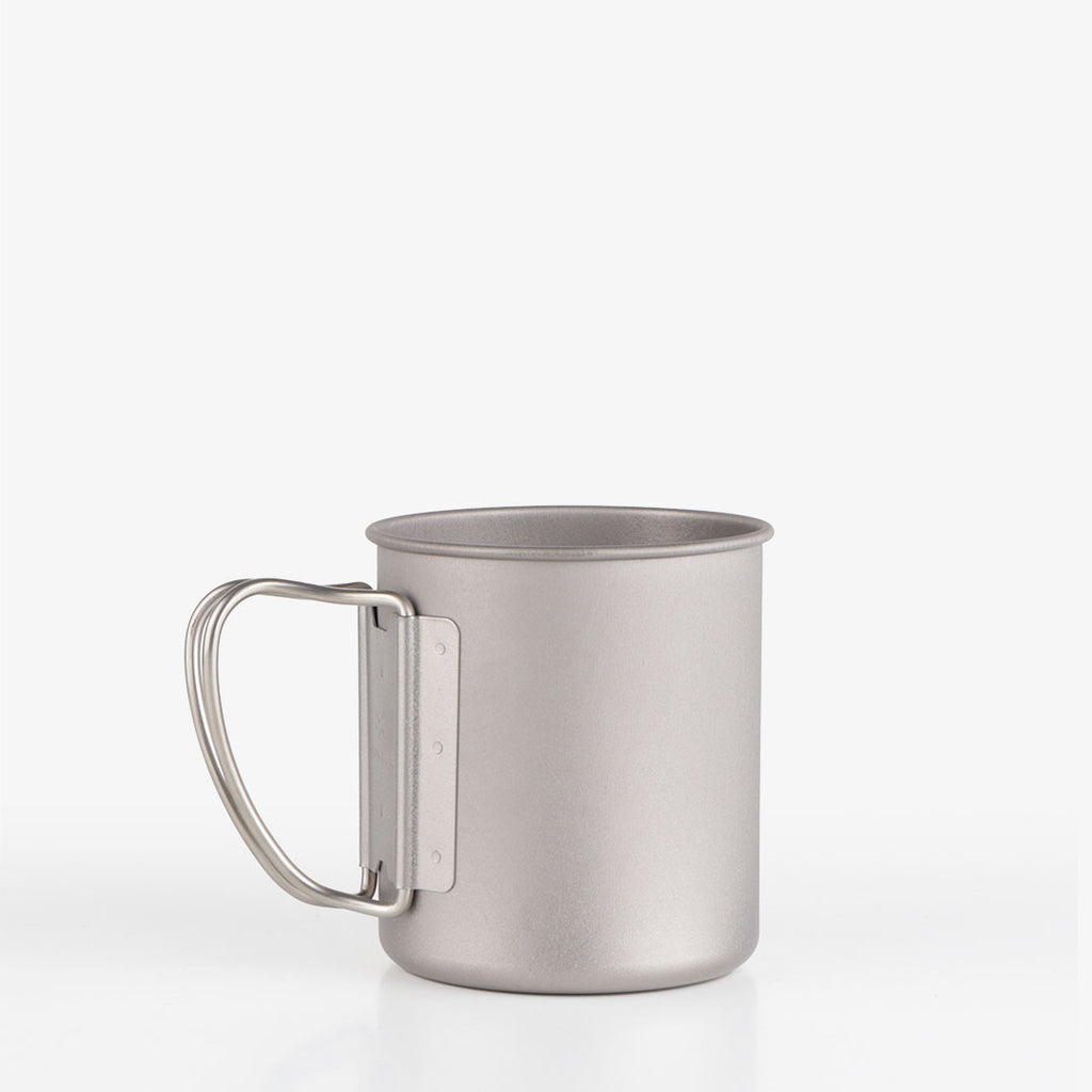 Snow Peak Titanium Single Wall 300 Mug, Stainless Steel, Detail Shot 2