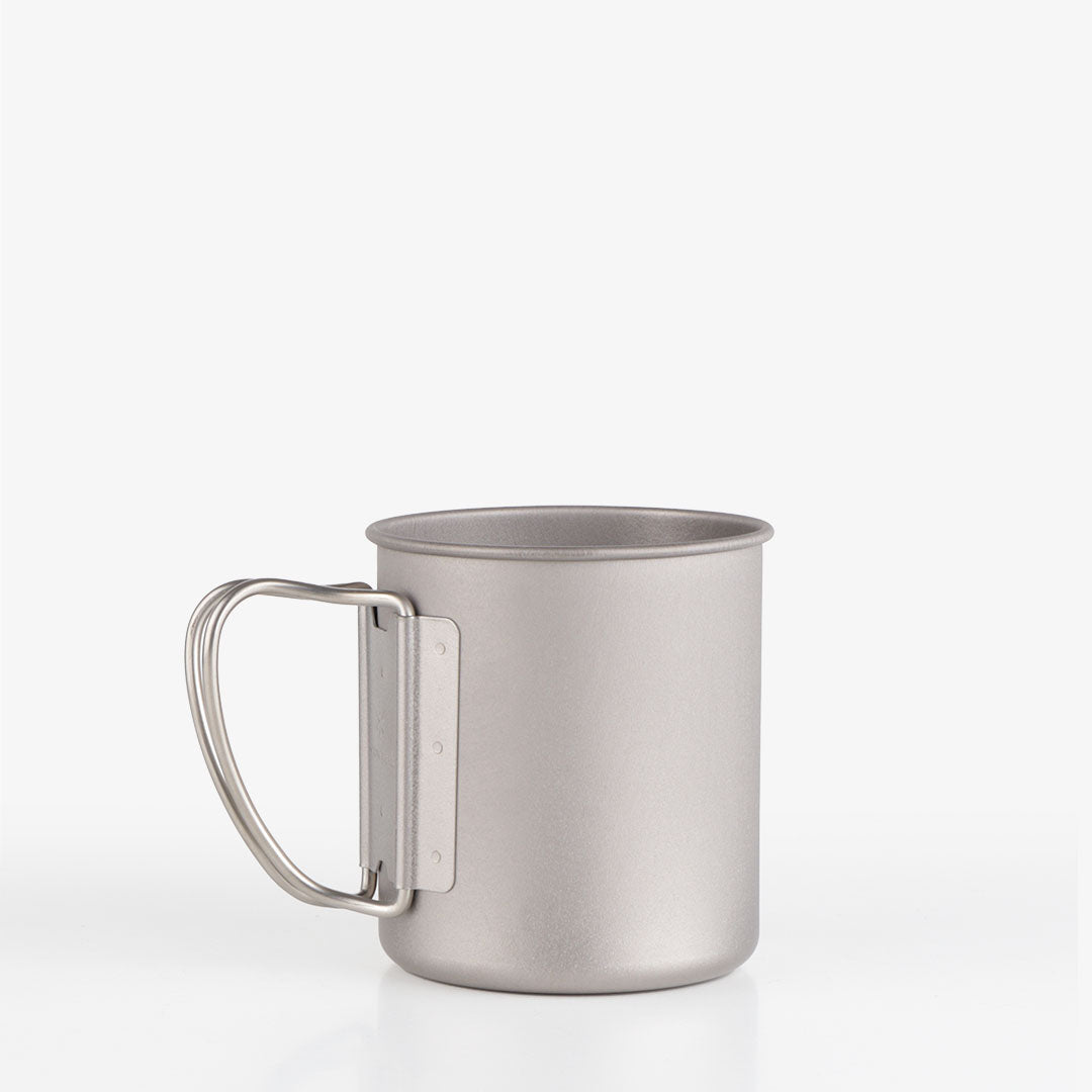 Snow Peak Titanium Single Wall 300 Mug, Stainless Steel, Detail Shot 2