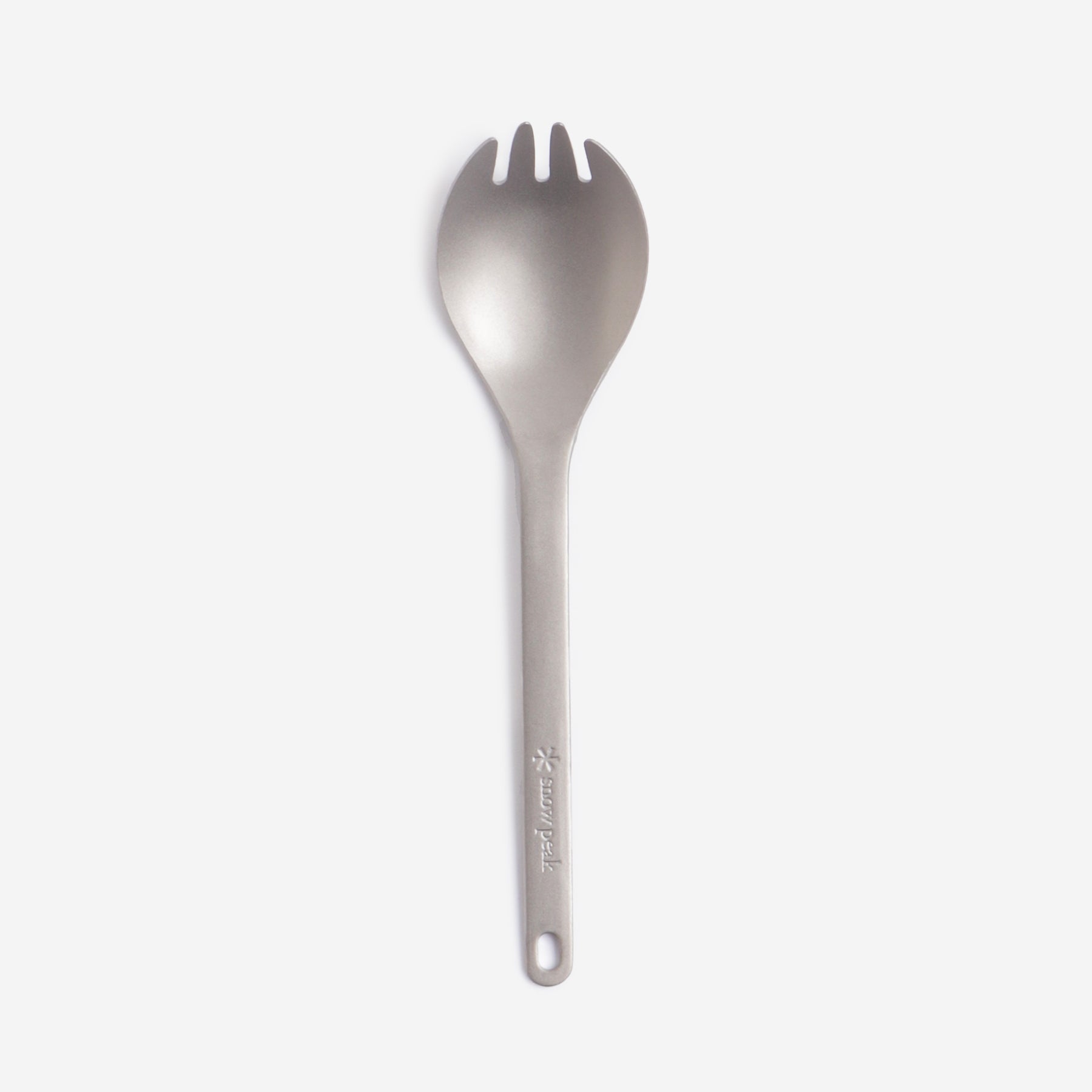 Snow Peak Titanium Spork, Stainless Silver, Detail Shot 1