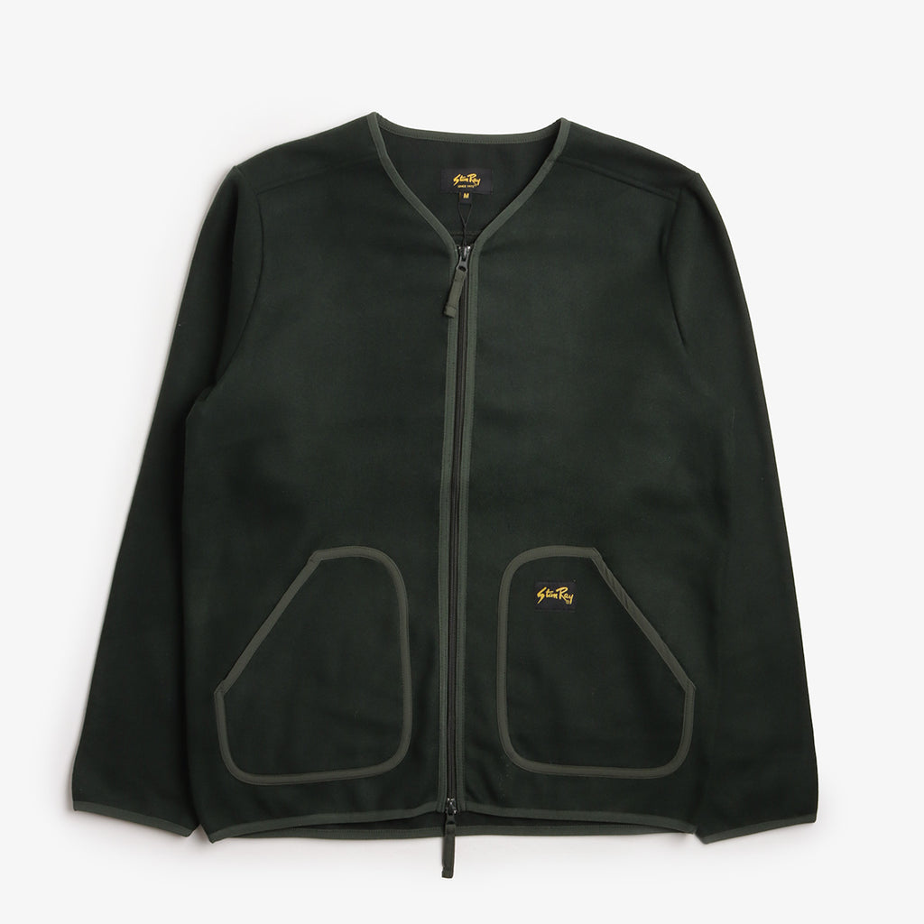Stan Ray Wool Fleece Cardigan, Botanical Green, Detail Shot 1