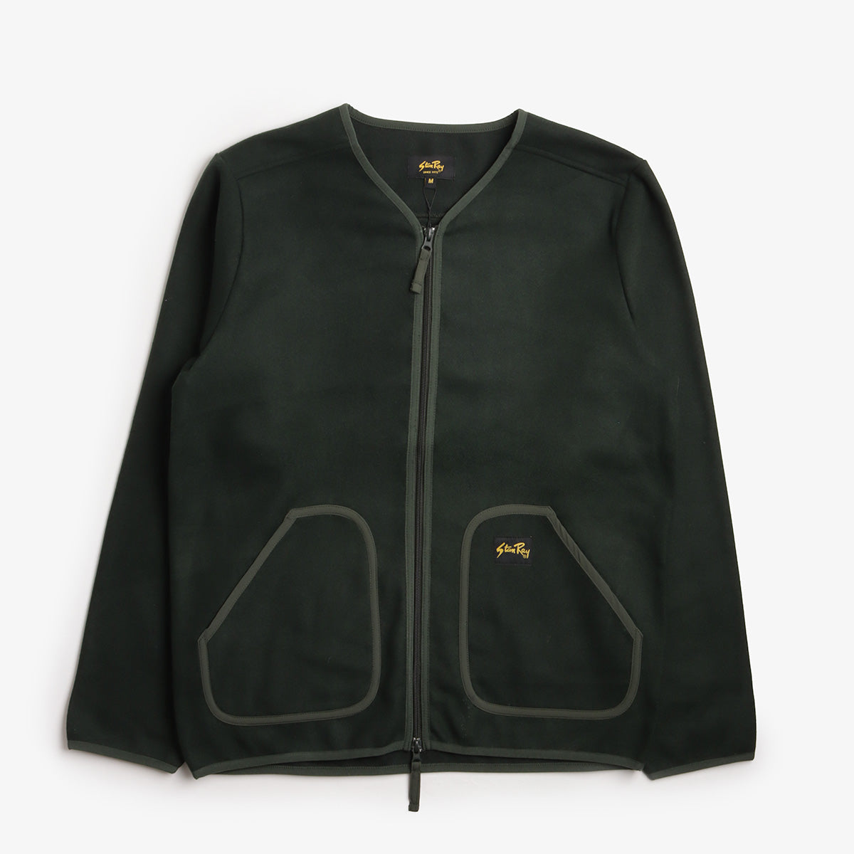 Stan Ray Wool Fleece Cardigan, Botanical Green, Detail Shot 1