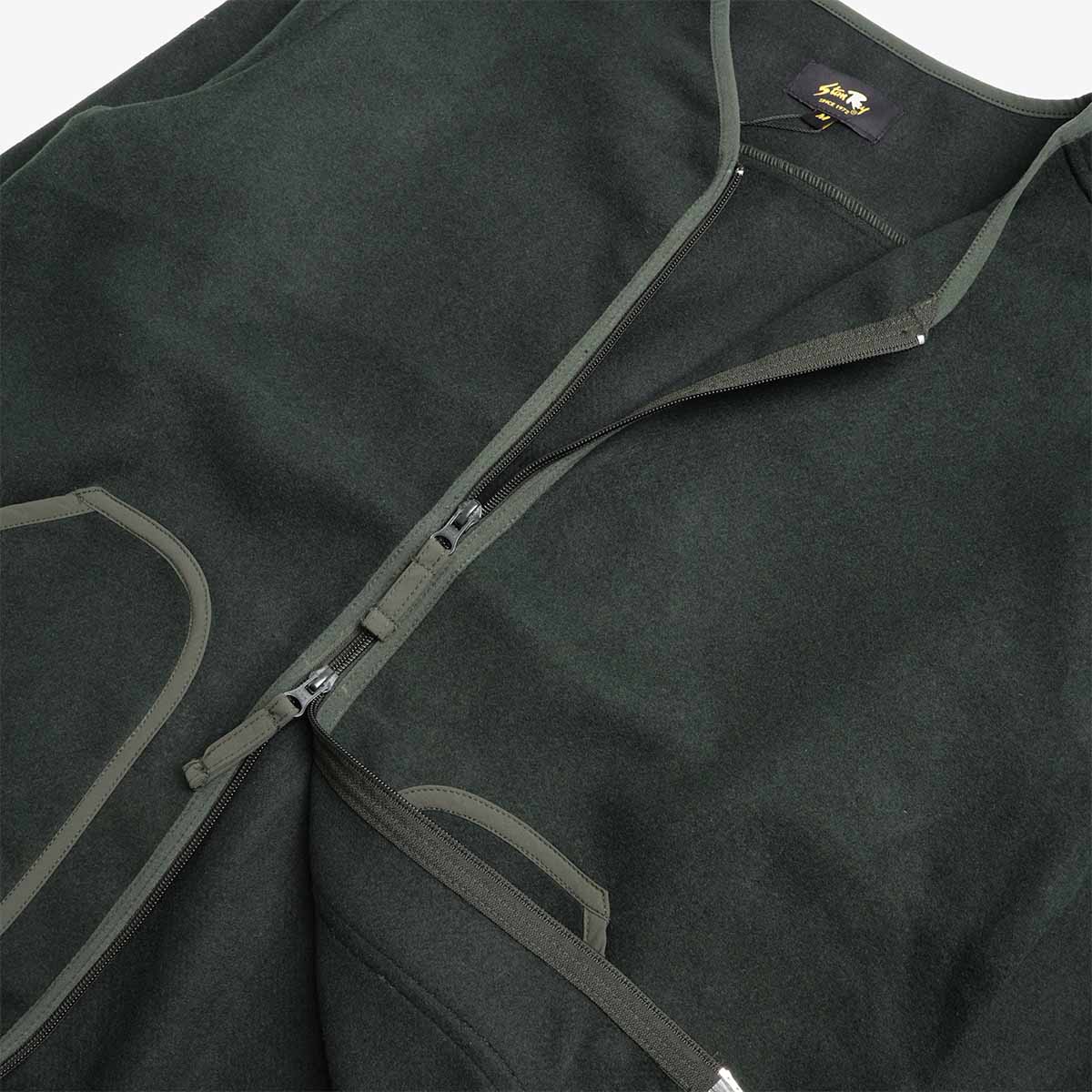 Stan Ray Wool Fleece Cardigan, Botanical Green, Detail Shot 3