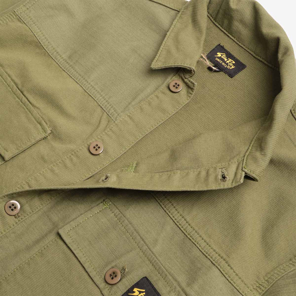 Stan Ray CPO Shirt, Olive Poplin Sateen, Detail Shot 3