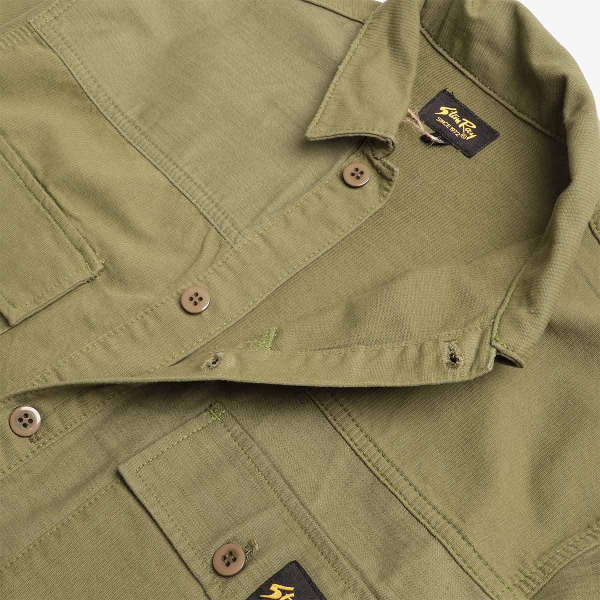 main Stan Ray CPO Shirt, Olive Poplin Sateen, Detail Shot 3