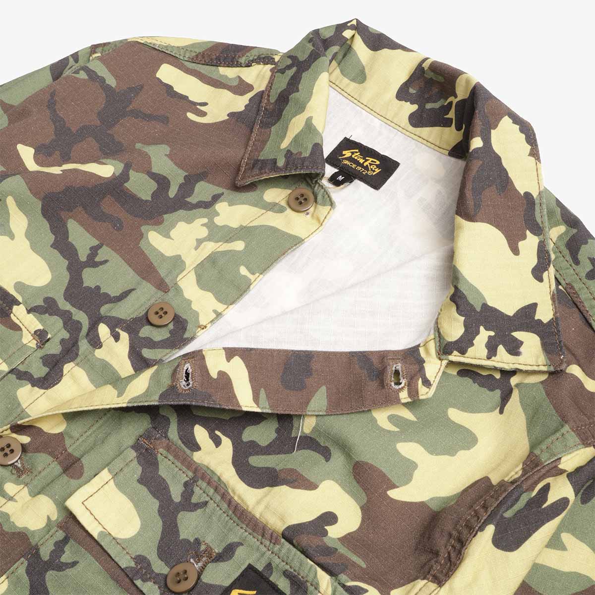 main Stan Ray CPO Shirt, Woodland DPM Ripstop, Detail Shot 3