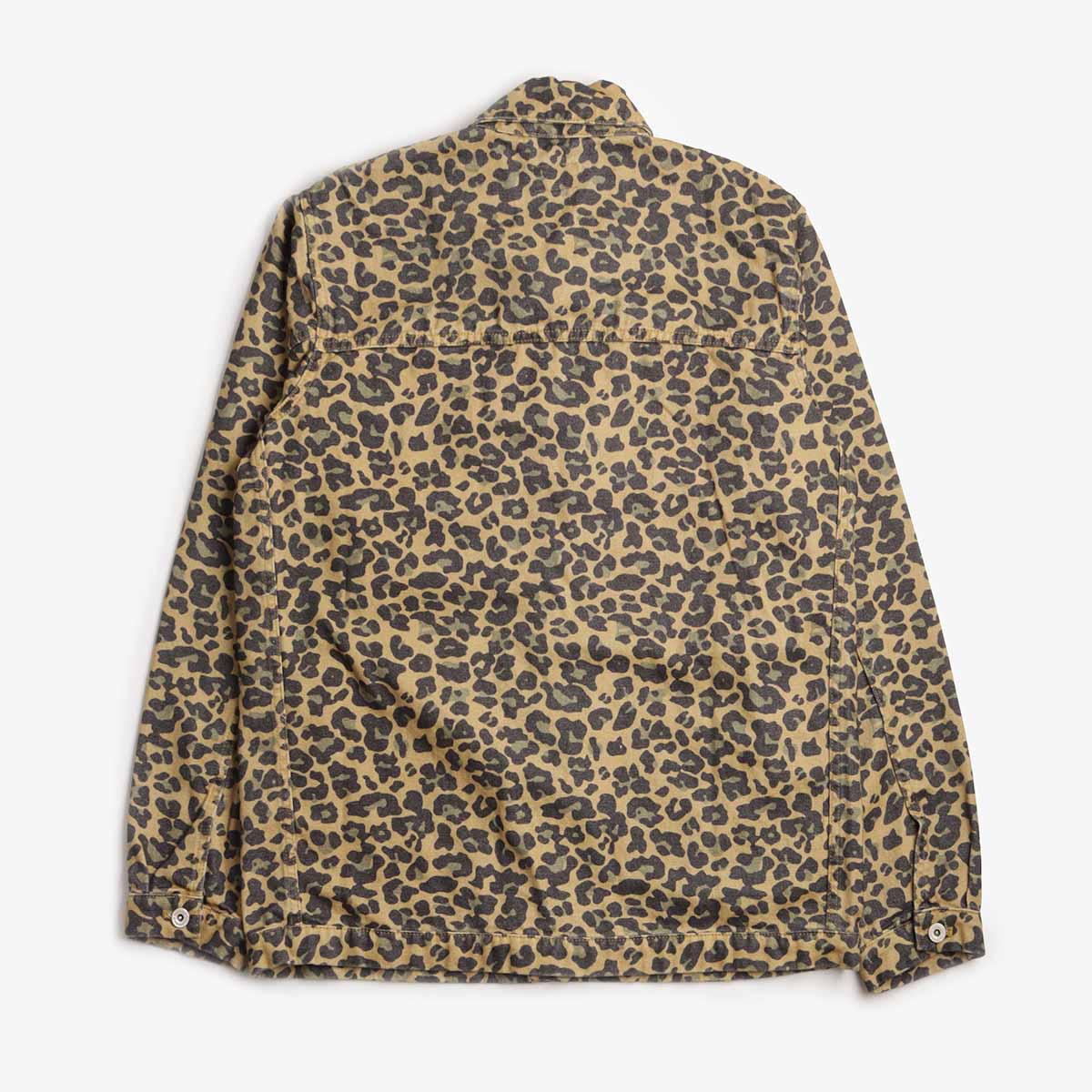 main Stan Ray Coverall Jacket, Washed Leopard Camo Duck, Detail Shot 4