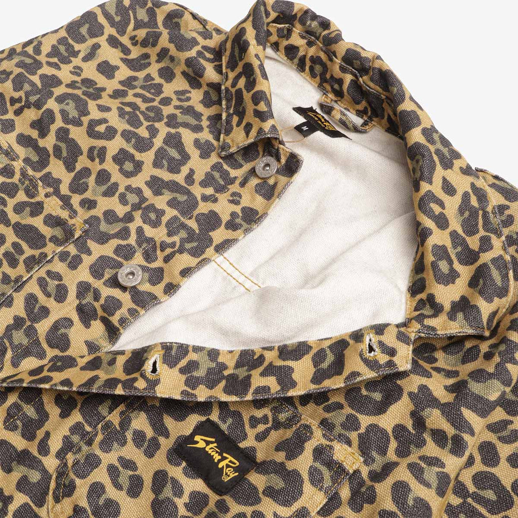 Stan Ray Coverall Jacket, Washed Leopard Camo Duck, Detail Shot 2