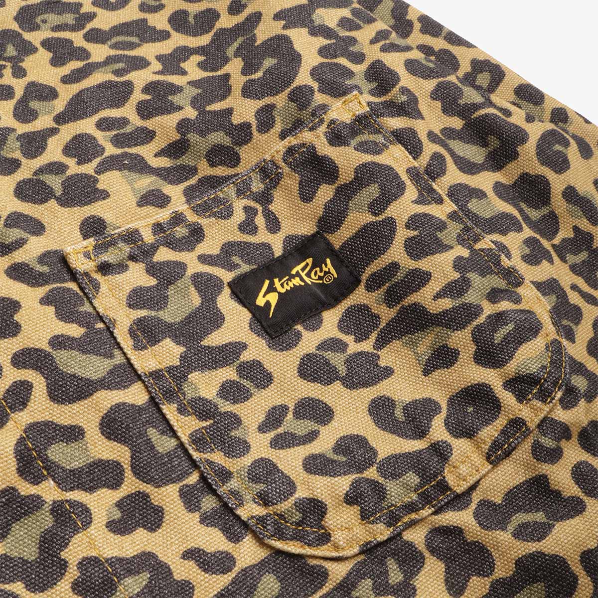 main Stan Ray Coverall Jacket, Washed Leopard Camo Duck, Detail Shot 3
