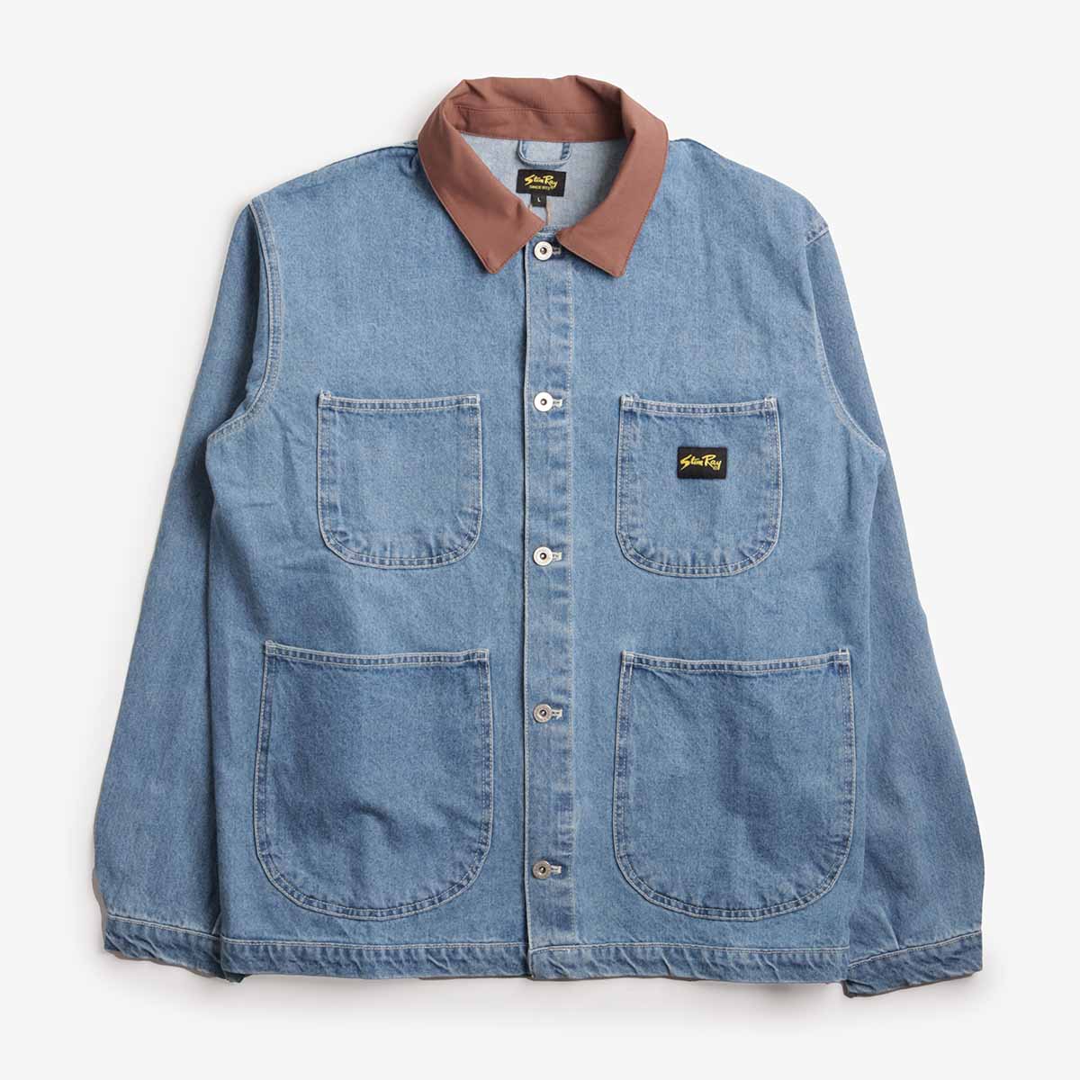 main Stan Ray Coverall Jacket, 70s Stone Denim, Detail Shot 1