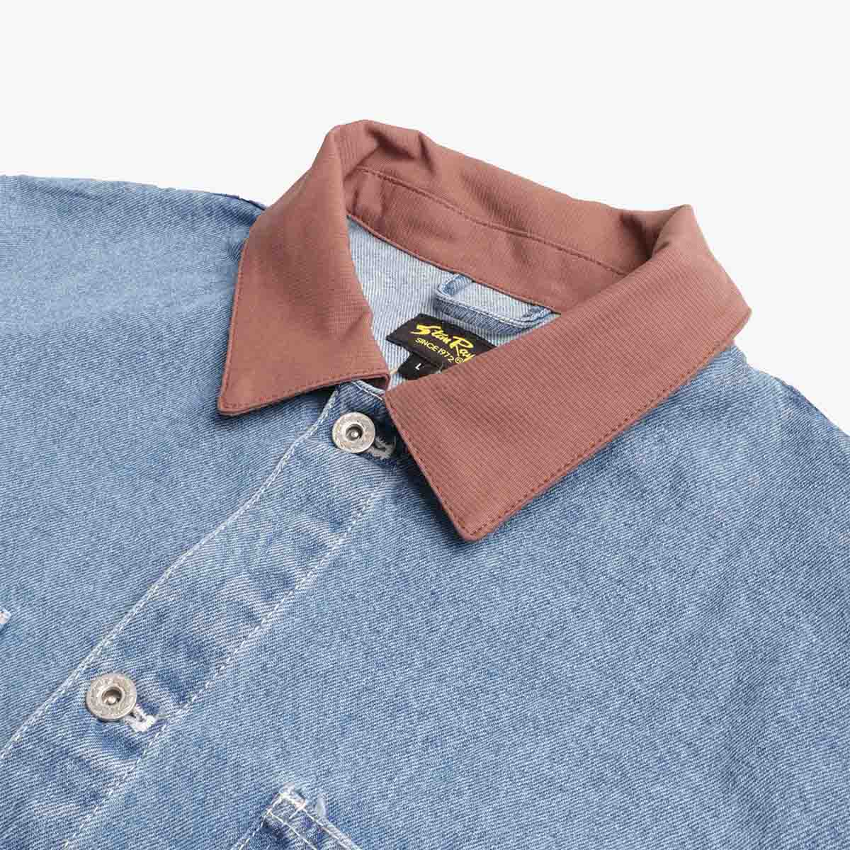 main Stan Ray Coverall Jacket, 70s Stone Denim, Detail Shot 3