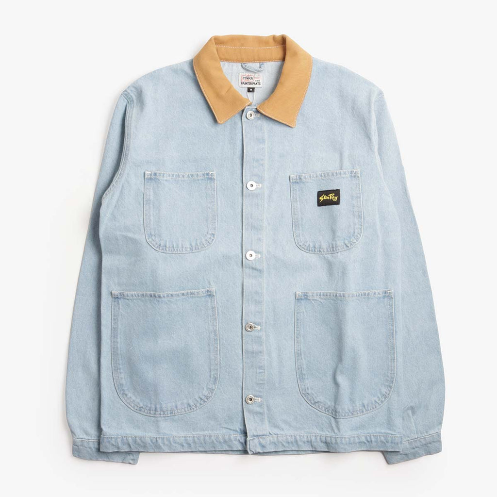 Stan Ray Coverall Jacket, Ice Stone Denim, Detail Shot 1