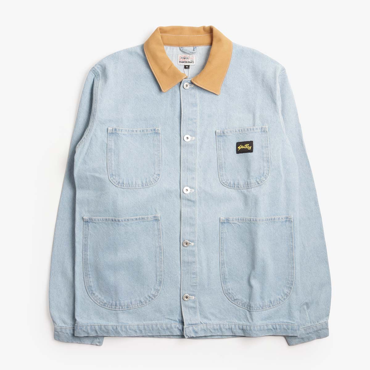 Stan Ray Coverall Jacket, Ice Stone Denim, Detail Shot 1