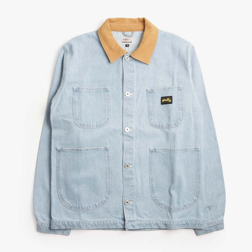 Stan Ray Coverall Jacket, Ice Stone Denim, Detail Shot 1
