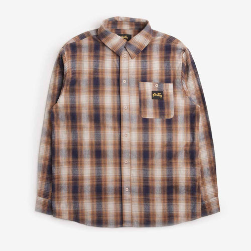 Stan Ray Flannel Shirt in Brown/Black Plaid, front view