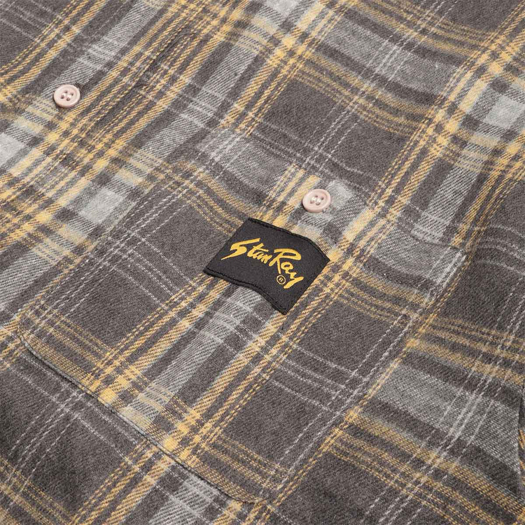Stan Ray Flannel Shirt, Charcoal Plaid, Detail Shot 2