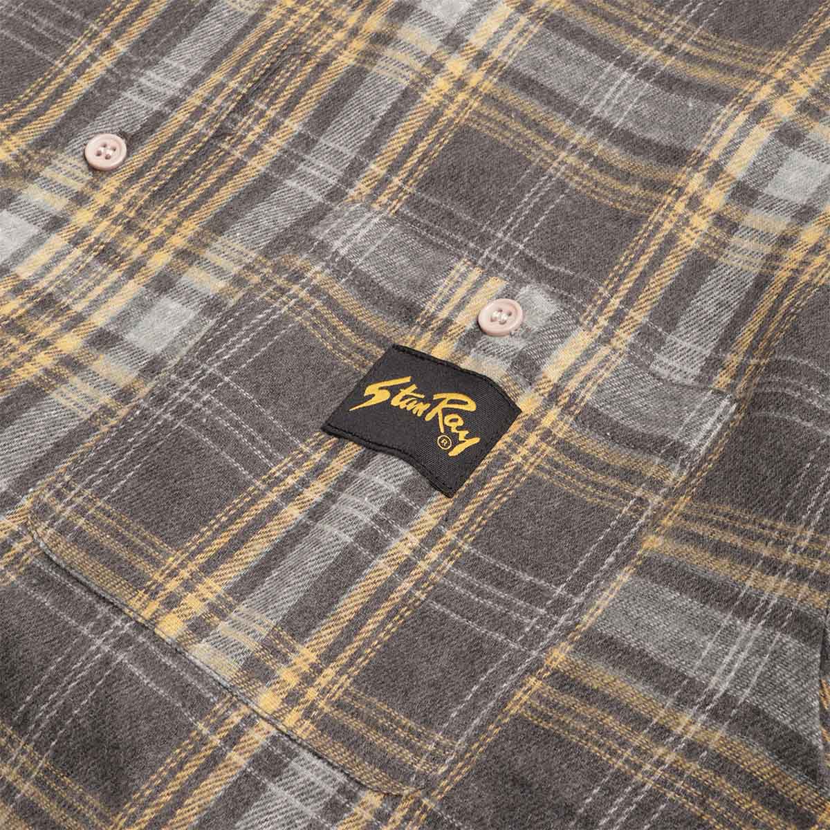 main Stan Ray Flannel Shirt, Charcoal Plaid, Detail Shot 2