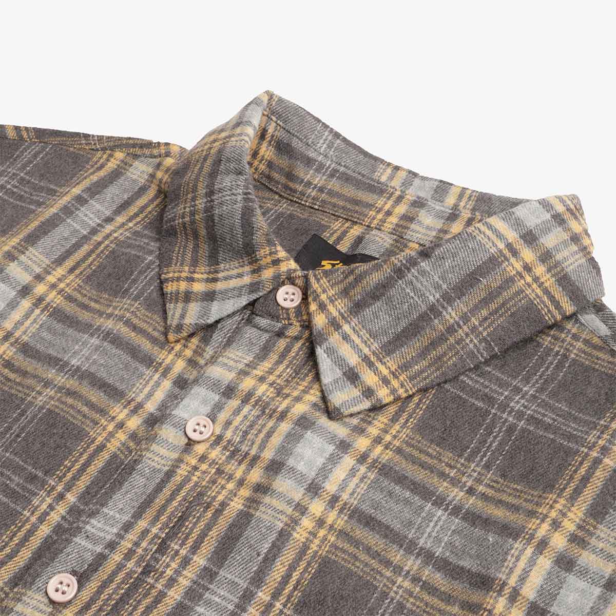 main Stan Ray Flannel Shirt, Charcoal Plaid, Detail Shot 3