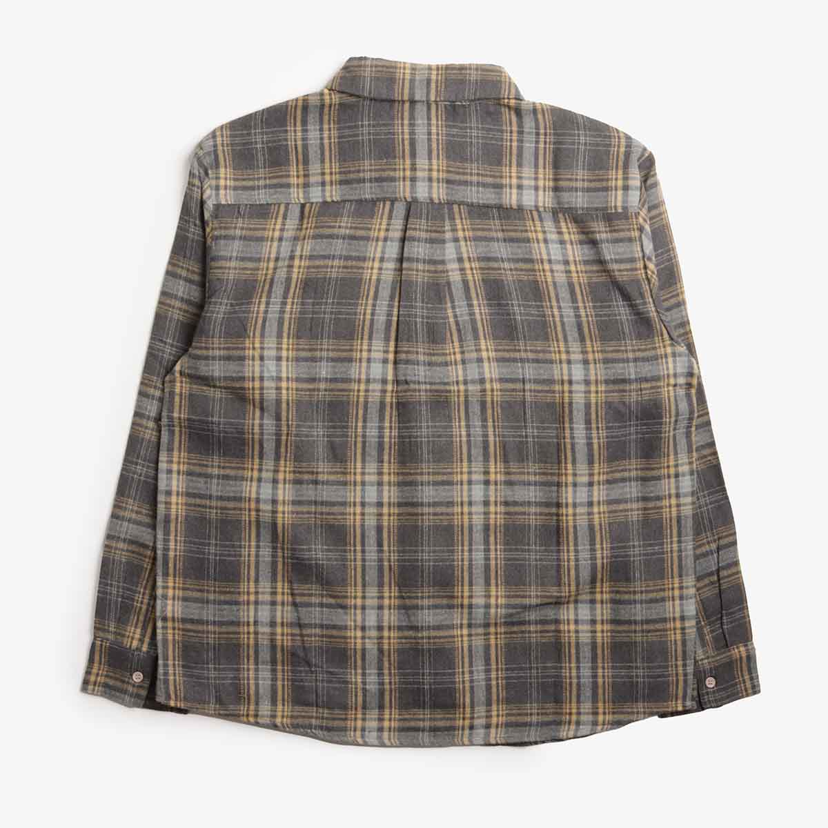 main Stan Ray Flannel Shirt, Charcoal Plaid, Detail Shot 4