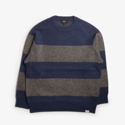 thumbnail Stan Ray Knitted Sweater, Navy Charcoal Border Stripe, Detail Shot 1
