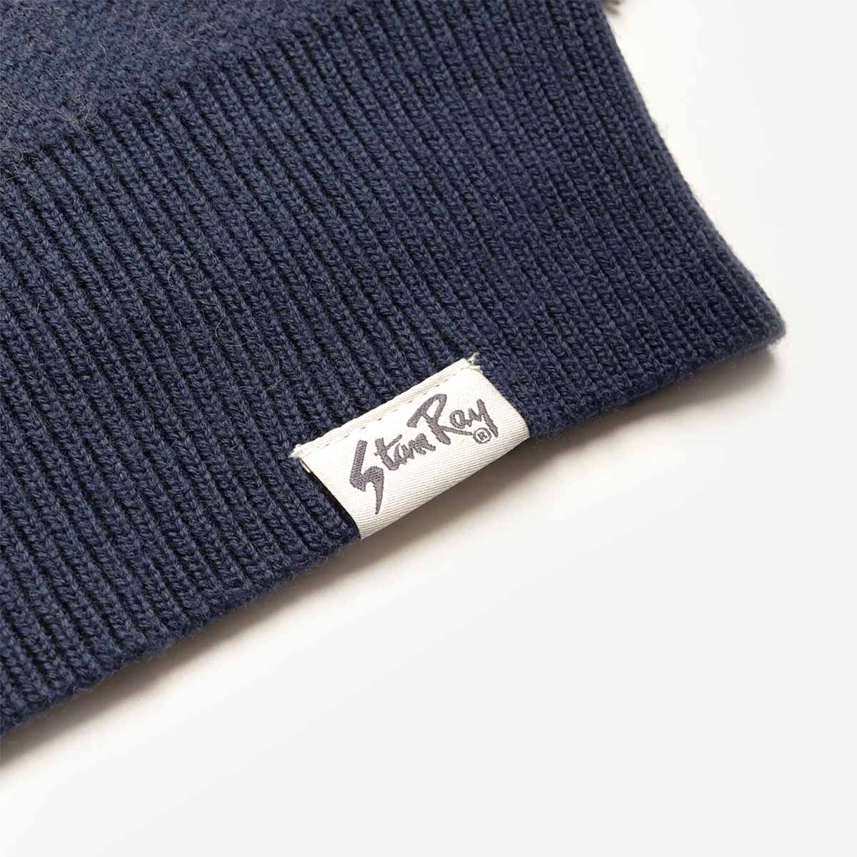 main Stan Ray Knitted Sweater, Navy Charcoal Border Stripe, Detail Shot 3