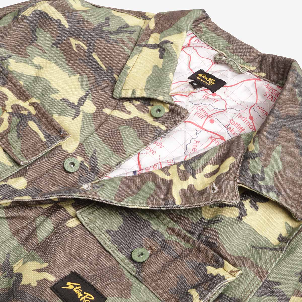 main Stan Ray Lined Trucker Jacket, Woodland DPM Duck, Detail Shot 4