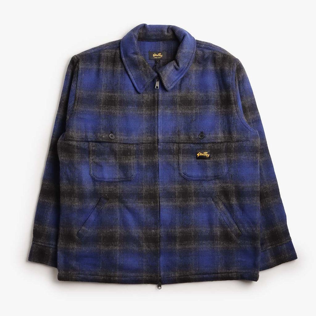 Stan Ray Mackinaw Jacket, Navy Plaid, Detail Shot 1