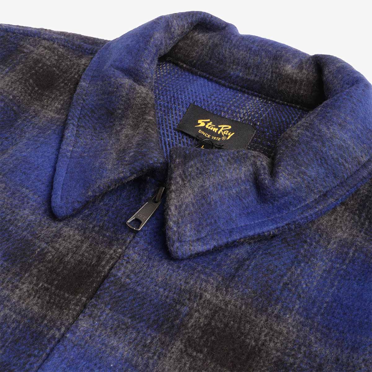 main Stan Ray Mackinaw Jacket, Navy Plaid, Detail Shot 4