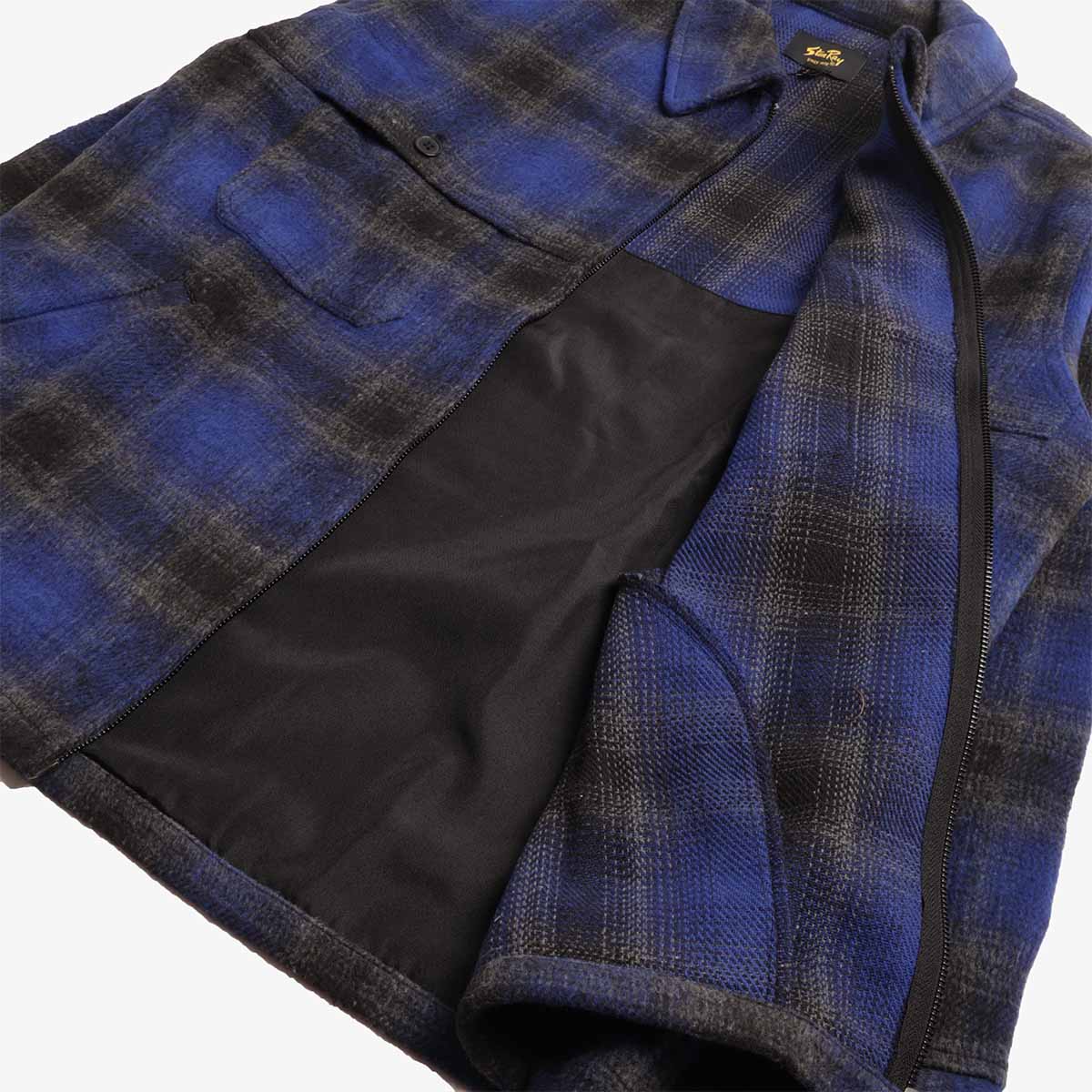 main Stan Ray Mackinaw Jacket, Navy Plaid, Detail Shot 5