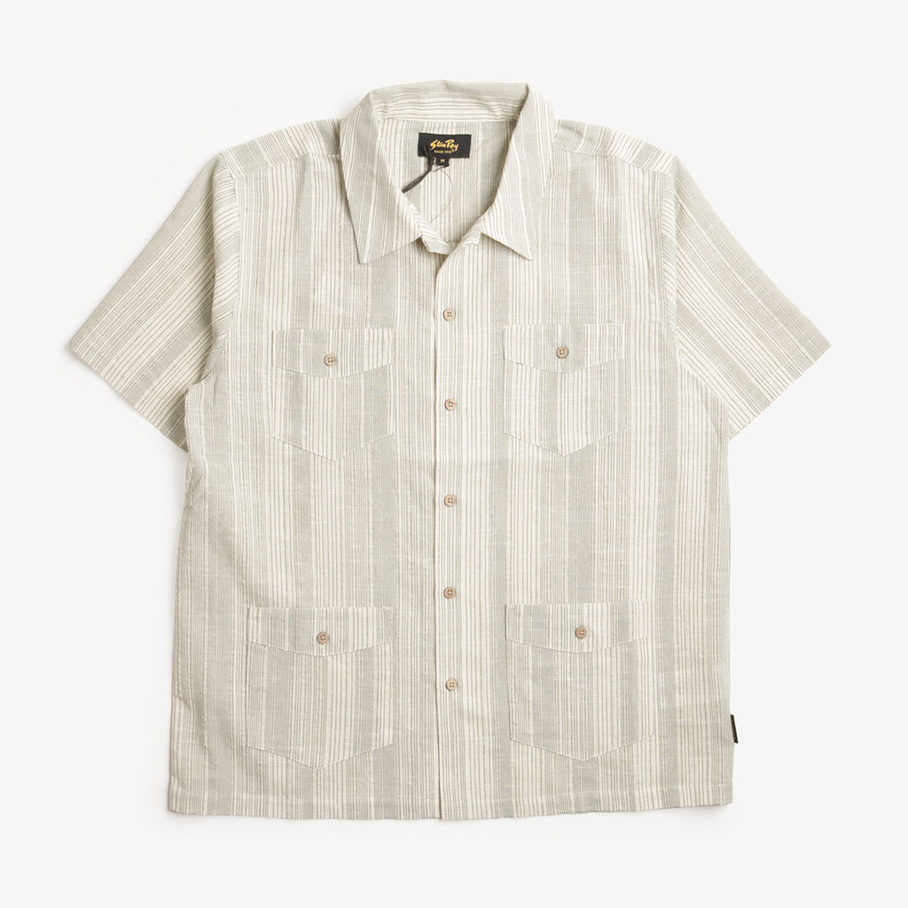 Stan Ray Mexicali Shirt, Green Stripe, Detail Shot 1